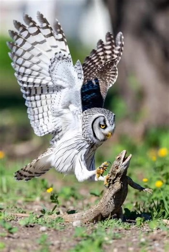 Owl Captures Lizard in Nature Video