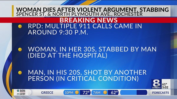 RPD: Woman stabbed to death, suspect shot on Spencer Street