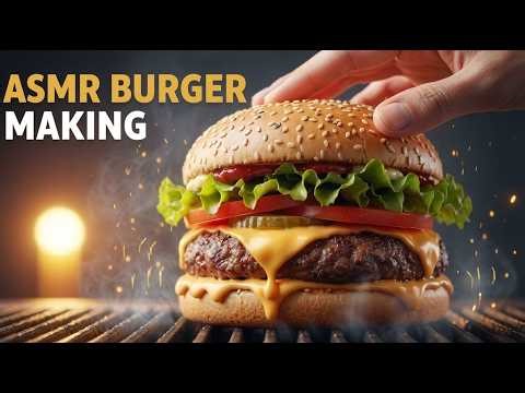 Ultimate Juicy Burger Making ASMR 🍔 | Satisfying Cooking Sounds | Cheeseburger Recipe