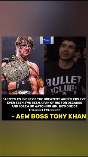 AEW boss Tony Khan comments on AJ Styles after he retired from WWE matches #ajstyles #aewdynamite