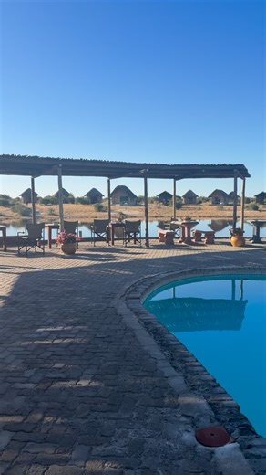 Our accommodation in Botswana - Elephant Sands Lodge 😍 The pond you see is a natural watering hole used by elephants, who wander in freely to drink—both during the day and at night. Experience this on our overland trips from Kenya to South Africa and South Africa to Kenya for only KSH 145,000! / ZAR 19,330! | Zuwat Tours and Travel