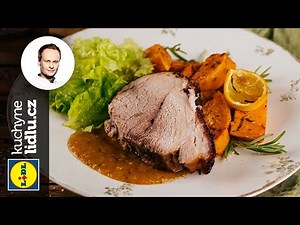 Vepřová plec pečená s kůží, s rozmarýnovou omáčkou a batáty - Marcel Ihnačák - RECEPTY KUCHYNĚ LIDLU
