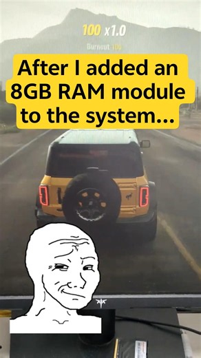 After I added an 8GB RAM module to the system...