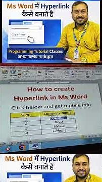 How to create Hyperlink in Ms Word ? Hyperlink is like the internet website page .