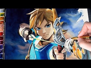 【Link - Zelda: Breath Of The Wild】 Watercolor Painting Live Stream PART 2 (w/ Facecam)