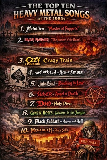 The Top Ten Heavy Metal Songs of the 1980s