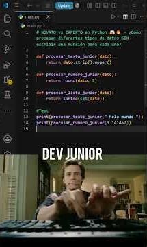 NOVATO vs EXPERTO en Python 😱🔥 — ¿Cómo procesan datos SIN usar mil funciones? #pypシ #python #dev