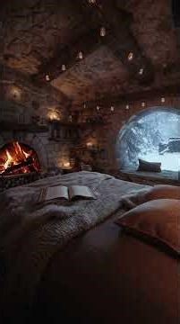 Cozy Bedroom with Falling Snow | Perfect Winter Study & Relax Vibes #relax#relaxation#snow#snowfall