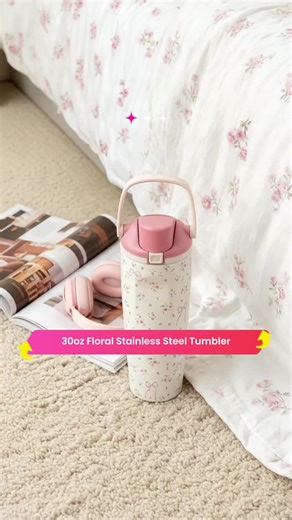 30oz Floral Bow Stainless Steel Insulated Cup, Travel Mug for Hot & Cold Drinks, Tumbler for Gym, Home, Office & Gifts #waterbottle #insulatedtoddlercup #tumbler20oz #customtumblers #glasswaterbottle #holidaydrinkware #heatedwaterbowl #kitchenbowls #christmasinsulatedwaterbottle #instantheatingportablewaterdispenser