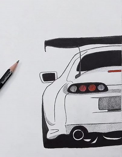 Learn How to Draw a Supra Car Portrait with Pencil