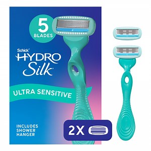 Schick Hydro Silk Ultra Sensitive 5 Blade Razor for Women, 1 Handle, 2 Refills