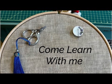 Flosstube #30 Come learn with me the Pin Stitch, Away knot, waste away knot and see how I stitch
