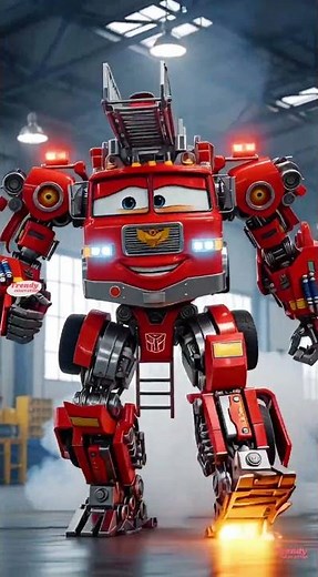 Lightning McQueen Eater Transformers Fusion Fire Truck | Coffin Dance Song #mcqueen #shorts