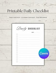 Printable Daily Checklist, Cleaning and to Do List, Morning Routine and Tasks - Etsy Canada