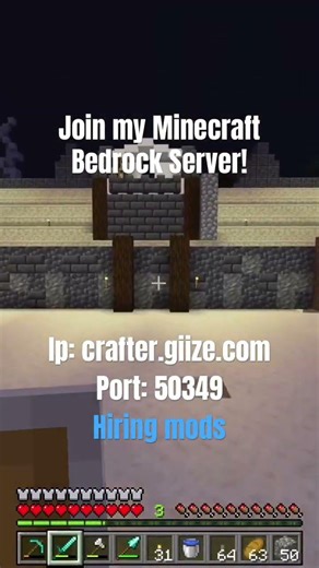 Join my minecraft bedrock server! #shorts #gaming #minecraft