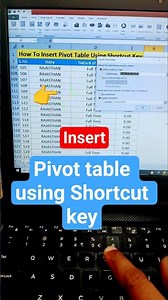 How to Insert Pivot Table Using Shortcut Key #shorts #exceltips #pivottables