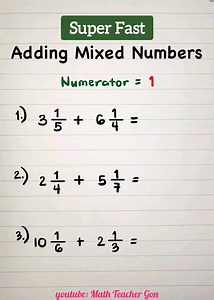 272K views · 6.6K reactions | Super Fast Addition of Mixed Numbers and Fractions #math #TeacherGon #Fractions | Ako si Teacher Gon | Facebook