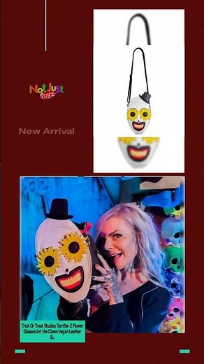 Trick Or Treat Studios Terrifier 2 Flower Glasses Art the Clown Vegan Leather Bag