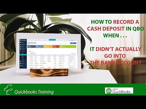 How to Record Cash Deposits. . . when it is not going into the bank account?