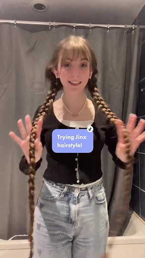 Reply to @kakoi_to...kamyshek Doing Jinx hair from arcane! 💙(Sorry I’ve not watched Arcane btw 🥲) #hairstyle #rapunzel #longhair #jinx #jinxarcane