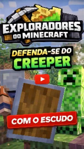 Como se proteger da explosão do Creeper com escudo no Minecraft 💥🛡️ #shortsbrasil