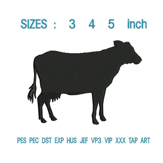 Cow Embroidery Design | Farm Animal Machine File | Dairy Cattle Stitch for Kids Clothes Decor - Etsy