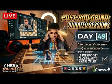 Post-800 ELO Grind: Unrated Chess & Magnus Masterclass! | Day 49