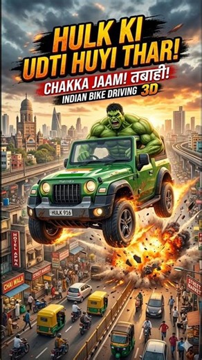 Hulk ki Thar ban gayi Helicopter! 😂 | Indian Bike Driving 3D #shorts #funny #indianbikedriving