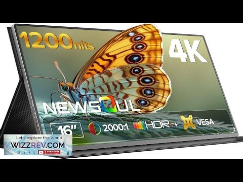 Newsoul Portable Monitor 4K 16" Laptop Monitor 1200Nits High Brightness 2000:1 Contrast