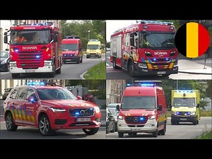 [Kazernealarm / eQ2B / Airhorn] Brandweer en ambulance met spoed in Vilvoorde (compilatie)
