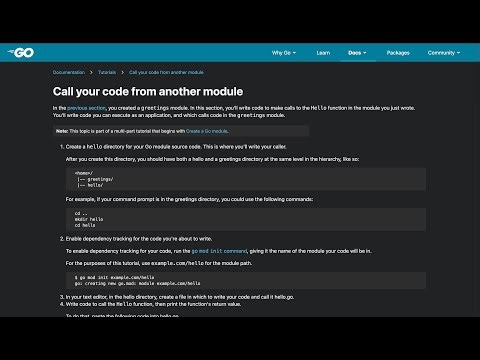 Документация Go — серия 3 Call your code from another module