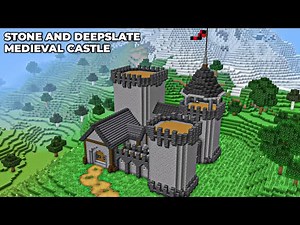 Minecraft : How To Build Stone And Deepslate Medieval Castle In 1.19 || #1