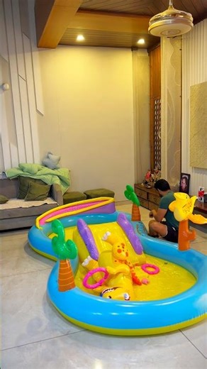 Setting up this playful pool for my daughter