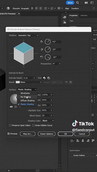 Creating Keyboard Keys with Extrude & Bevel Effect in Adobe Illustrator