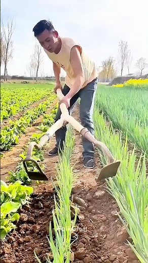 Genius! DIY Double-Headed Hoe: Weeding and Tilling Faster with Less Effort! ⛏️