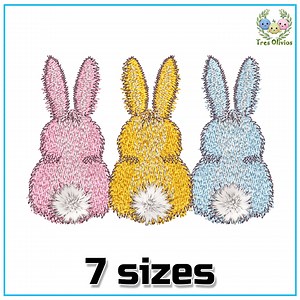 Easter Bunny Tails Machine Embroidery Design, Cute Baby Fluffy Animals Embroidery 4x4 Pes Dst Hus Jef - Etsy UK
