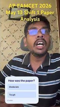 AP EAMCET 2026 May 13 Shift 1 Question Paper Analysis