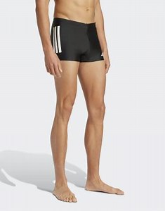 adidas performance 3-stripes swim boxers 2-inch in black / white | ASOS