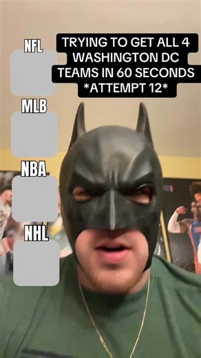 Inside The BatCave on Instagram: "TRYING TO GET ALL 4 WASHINGTON DC TEAMS IN 60 SECONDS #washingtondc #sports #batman #explore #reels"