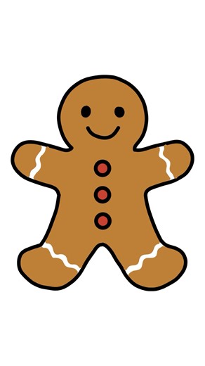 Easy Gingerbread Man Drawing in 60 Seconds
