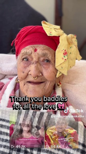 how often do you see a hundred and five years old woman influencer? #105yearsold #oldbaddie #grandma #nepalitiktok #hajurama