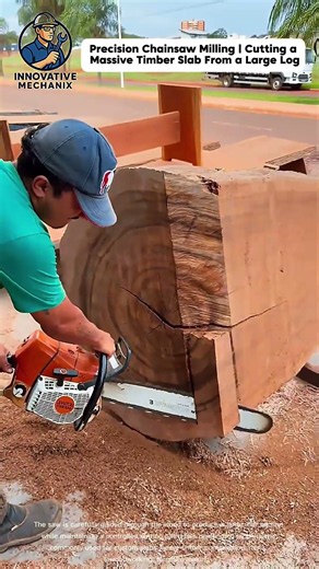 Precision Chainsaw Milling | Cutting a Massive Timber Slab From a Large Log