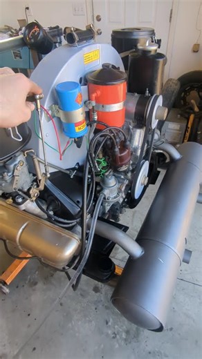 1959 Porsche 356A engine test run. #porsche356a #porsche #aircooled #rebuild #mechanic #restore