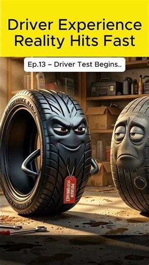 Old Tire Knows Too Much 🤣 Eps.13: New Tire VS Old Tire. #Comedy #Funny
