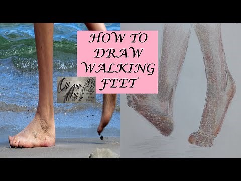 How To Draw Walking Feet Easy | Step By Step Drawing Tutorial
