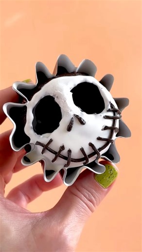 1.4M views · 6.2K reactions | Jack Skellington cupcake dipped in chocolate with eyes filled with ganache. Yummy & spooky  Come back for part 2! #JackSkellington #thenightmarebeforechristmas #baking #cupcakeideas | Sophia Mya Cupcakes | Facebook