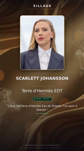 Scarlett Johansson's REAL signature scent — Terre d'Hermès EDT (Hermès)