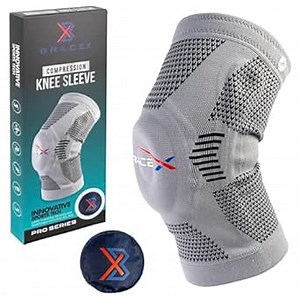 Compression Knee Brace for men and women | FSA and HSA approved Patellar Stabilizing Knee Brace for Arthritis Pain, Sprains, Injured Knees, and Sports Injuries | Insertable Hot and Cold Gel Knee Pad