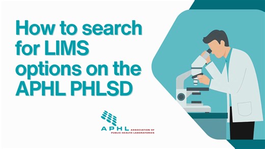 How to search for LIMS options on the APHL PHLSD