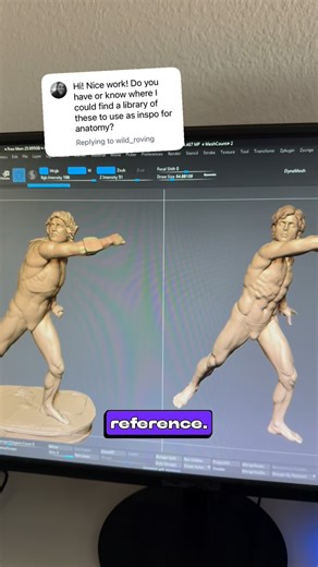Logan Wiesen | 3D Character Artist on Instagram: "Check out myminifactory.com for amazing free 3dscan reference. You can literally study the masters works in Zbrush! 3d sculpting, digital figures, 3d character & creature creation #charactermodeling #3dartist #artimprovement"